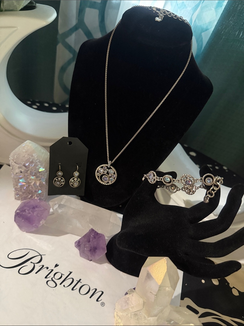 Full Set Brighton Halo Tanzanite Swarovski Crystal - Retired
